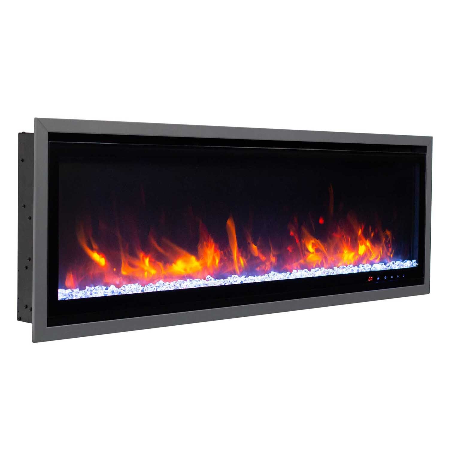 Kennedy II Commercial Series Smart Electric Fireplace, 50IN, Grey